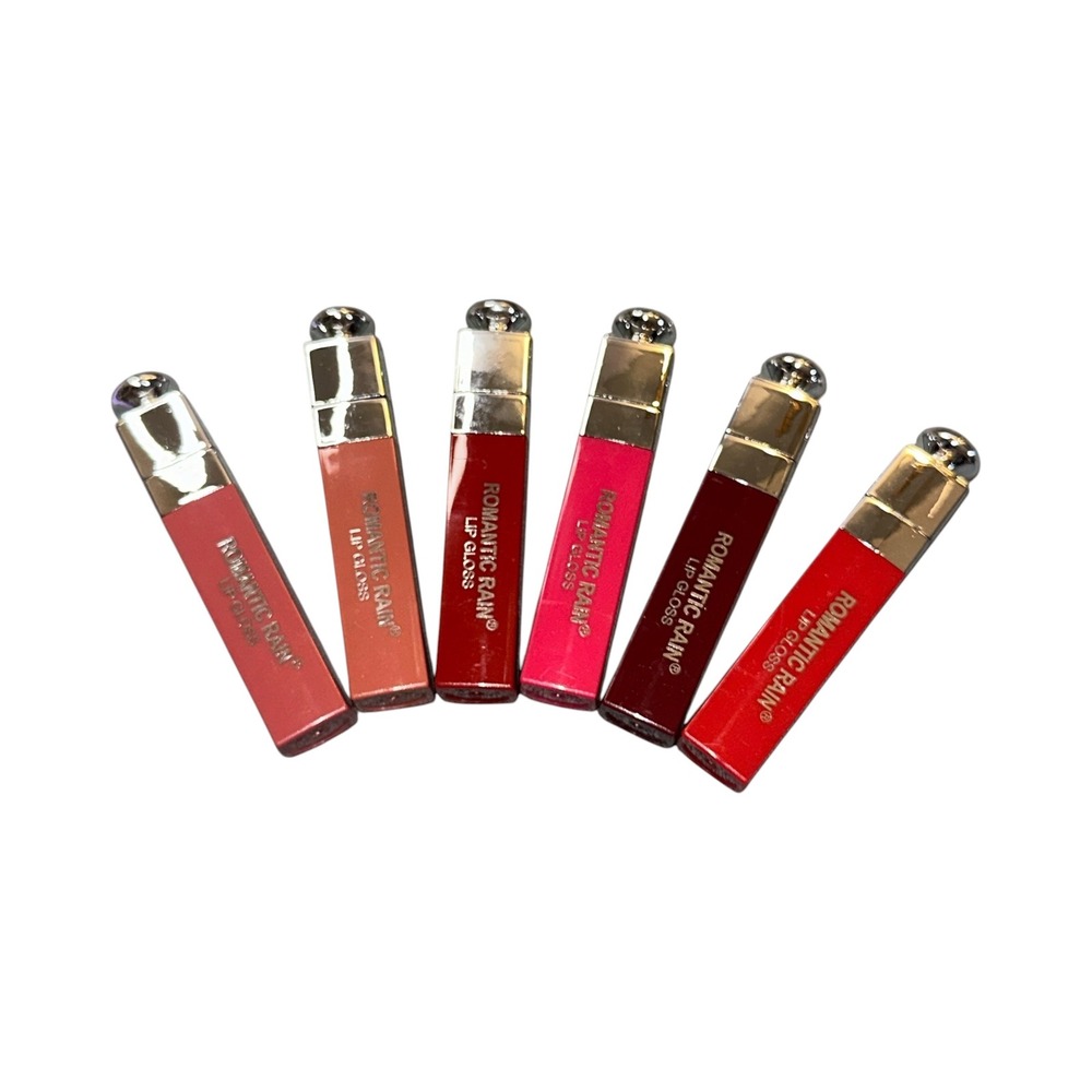 ROMANTIC RAIN Lip Gloss Bundle - Mixed Pink & Nude Shades 6 in Total